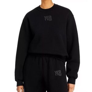 Alexanderwang.t Essential Terry Crew Sweatshirt with Puff Paint Logo